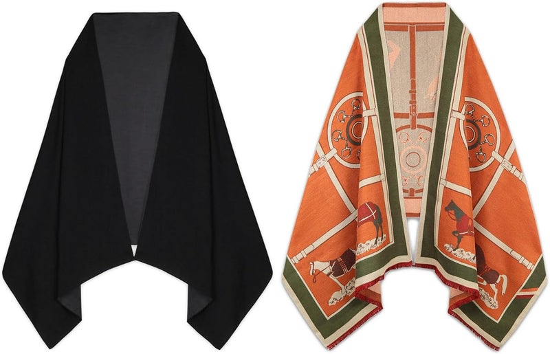 EXTREE Scarfs for Women Pashmina Silky Shawl Wrap for Evening Dressing Blanket Open Front Poncho Cape - Image 1